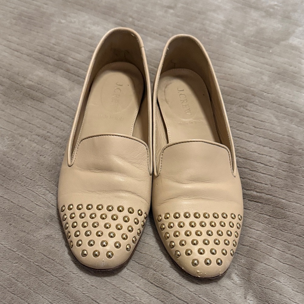 Jcrew leather studded flats 7.5